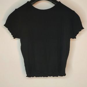 Crop top color black